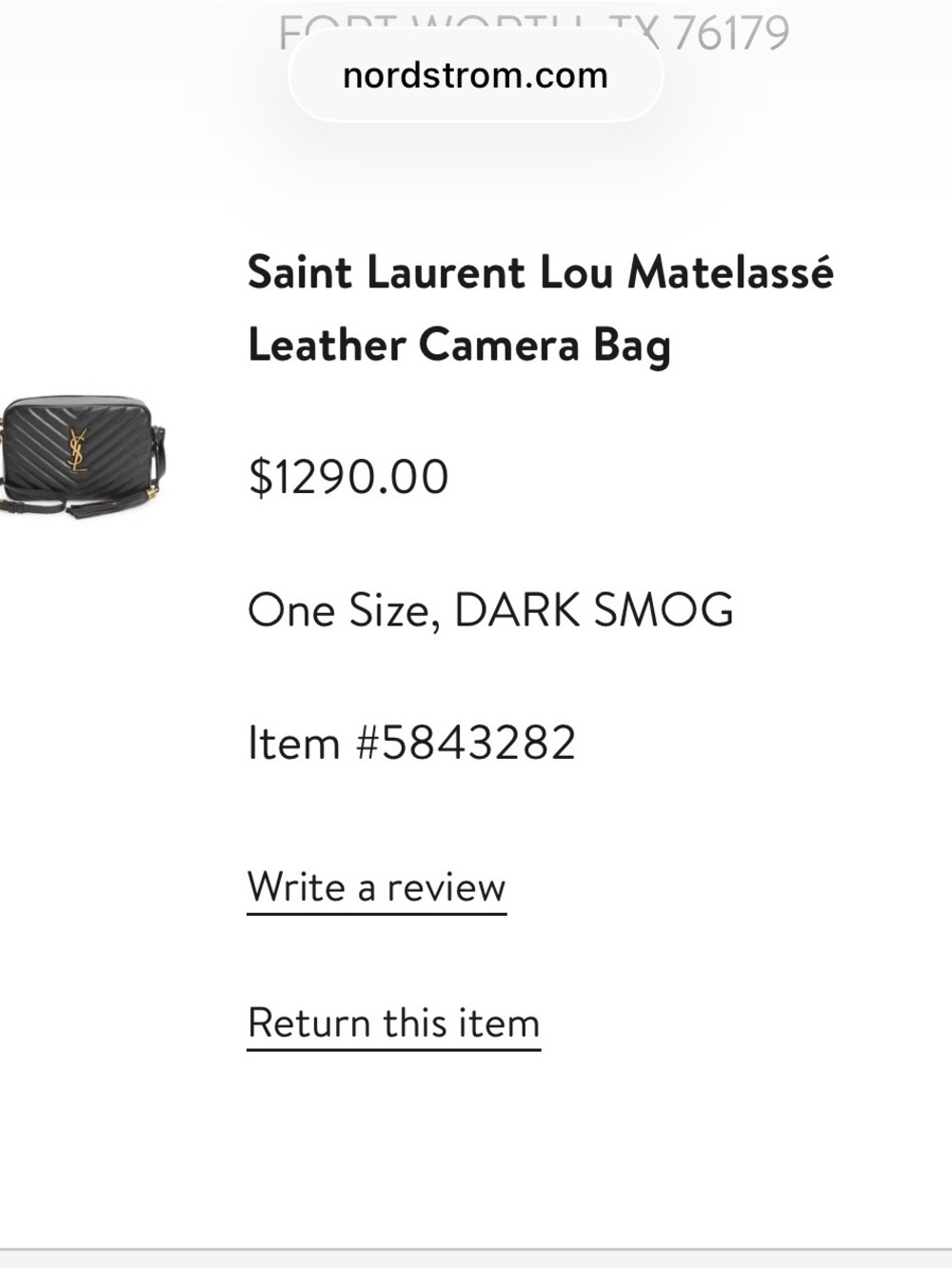 Saint Laurent Dark Smog Matelassé Leather Camera Bag with Gold Hardware - Picture 17 of 17
